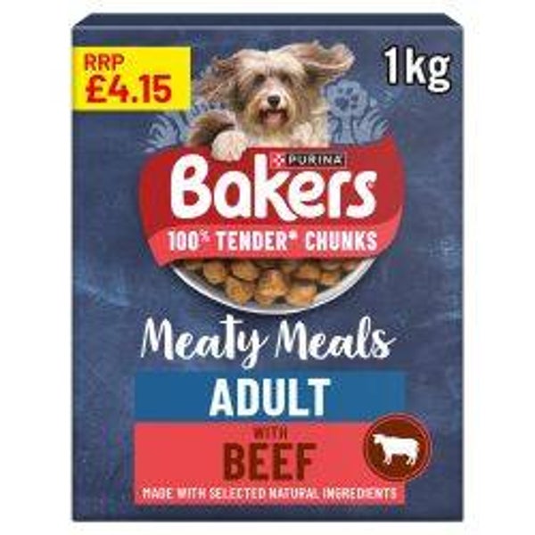 Kibble Dog Baker Meaty Meal Beef  1kg