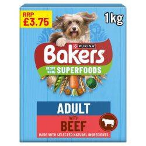 Kibble Dog Bakers Superfoods Beef & Vegetables 1kg