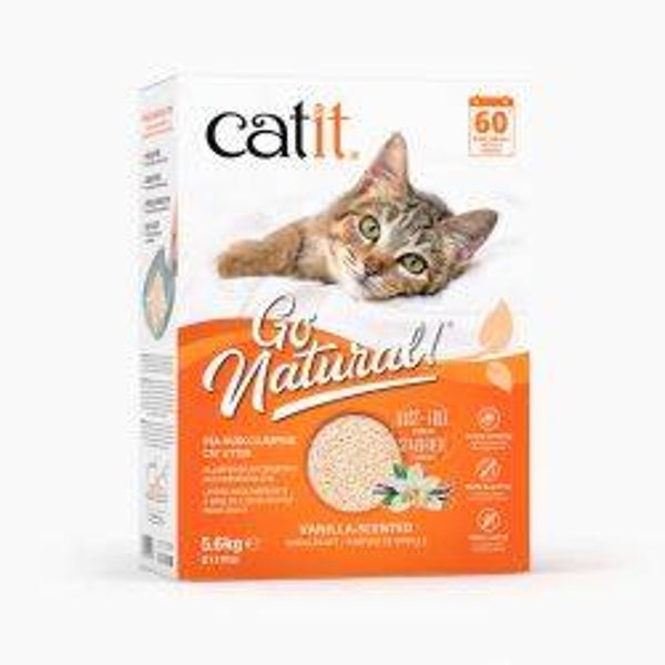 Cat Litter Go Natural Pea Husk Clumping Vanilla 5.6kg