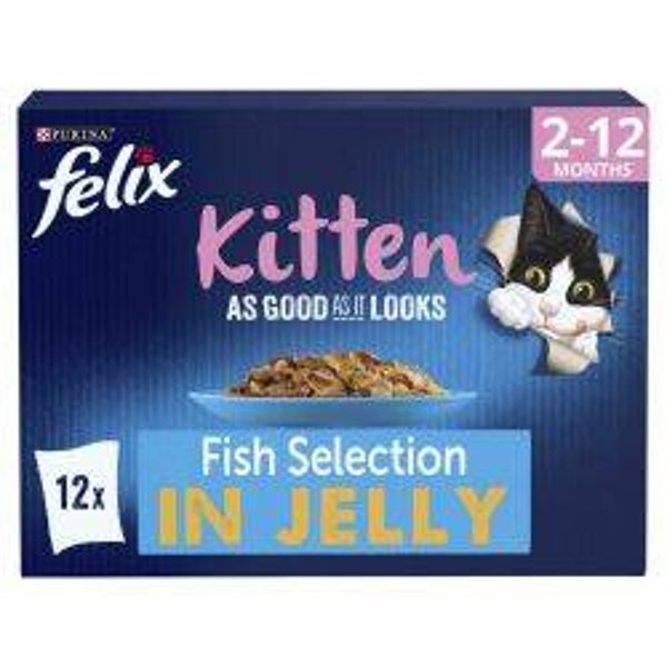 Kitten Wet Felix Fish Selection In Jelly 12 pk