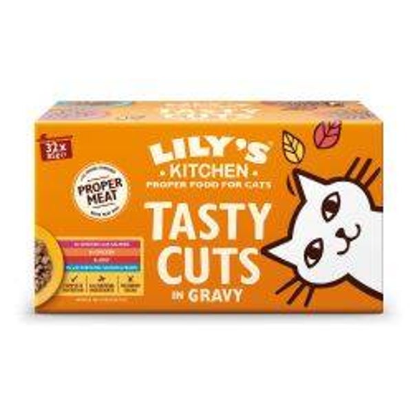 Cat Lily's Kitchen Tasty Cuts in Gravy Tins Multipack 32pk
