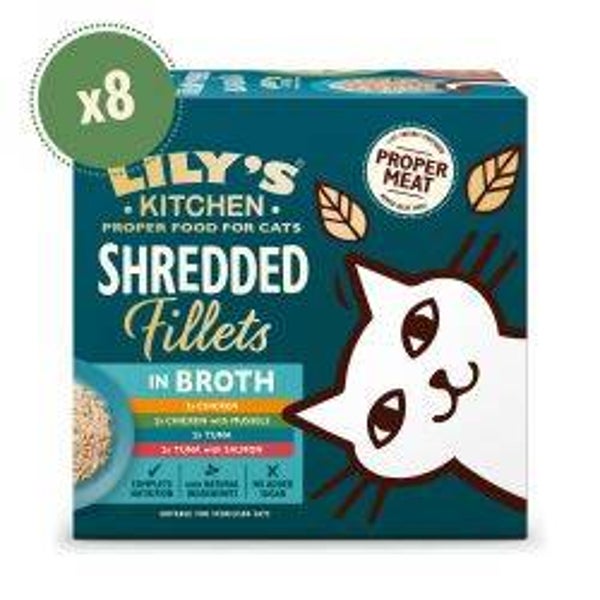 Cat Lily's Kitchen Shredded Fillets in Broth Multipack 8pk