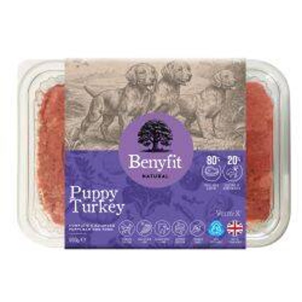 Benyfit Natural Perfect Puppy Turkey Complete Raw Dog Food 1kg