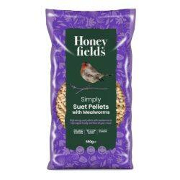 Birds Honeyfield Simply Suet Pellets With Mealworms 550g