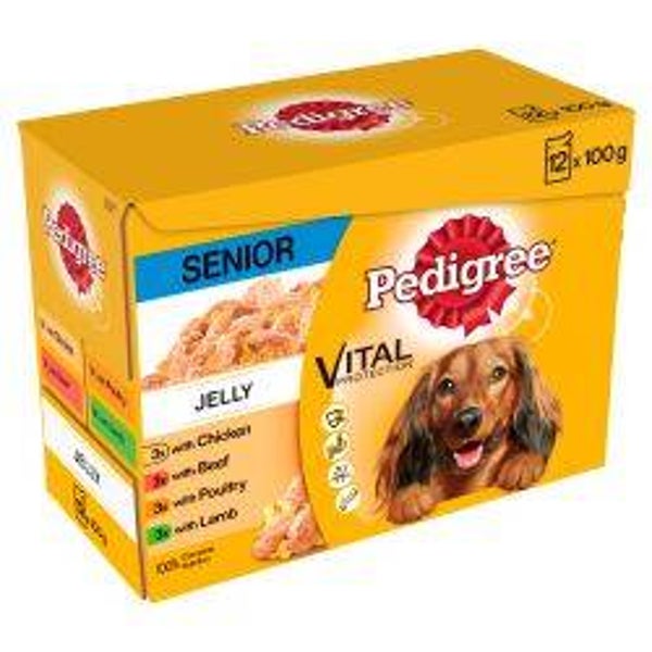 Pedigree Senior Mixed pouches selection in jelly 12 pack
