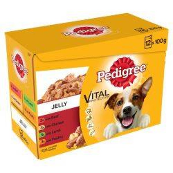 Pedigree Adult food pouches mixed selection in jelly 12 pack
