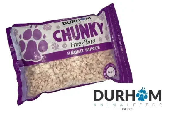 Dog Durham Chunky Free Flow Rabbit Mince 6 x 1 kg
