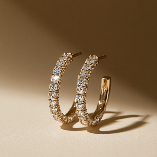 Pavé Tennis Hoop Earrings
