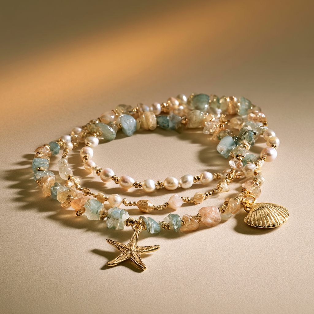 Seaside Trio Wrap Necklace
