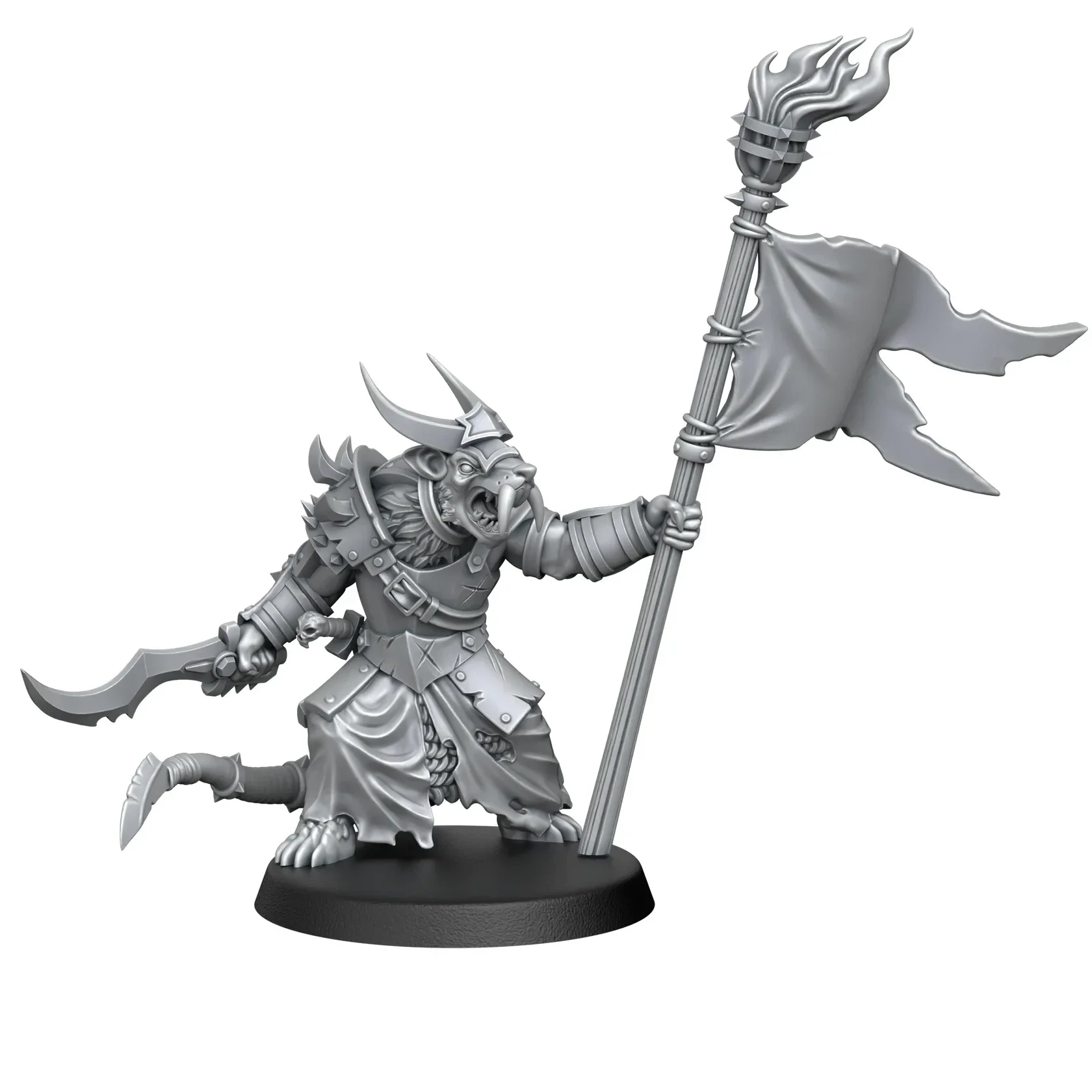 TOW - Shadow Blades - Rat Warlord With Banner - Punga