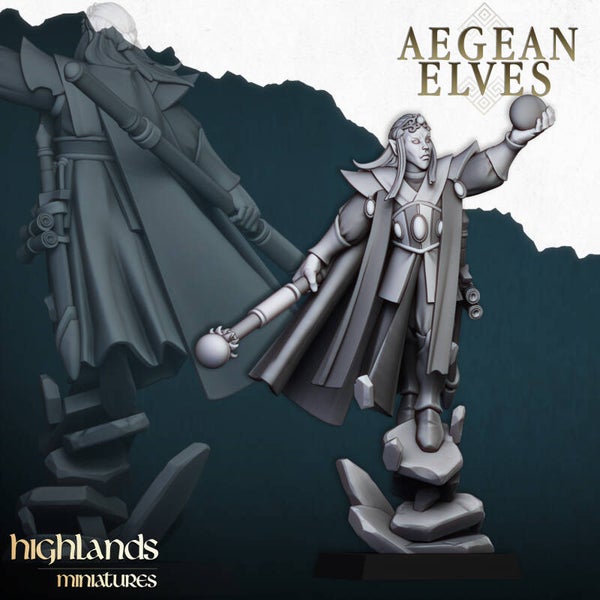 TOW - Aegean Elves - Elf Mage - Highlands Miniatures