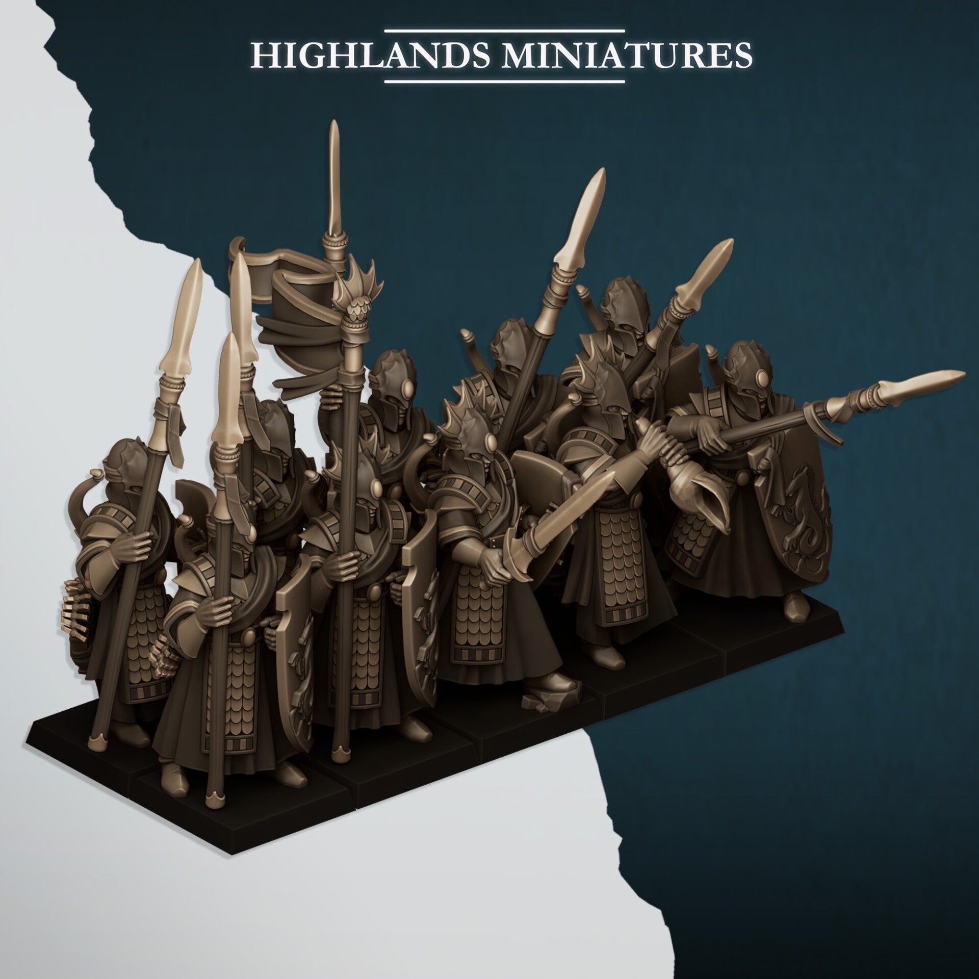 TOW - Aegean Elves - Elves Sea Spearmen - Highlands Miniatures