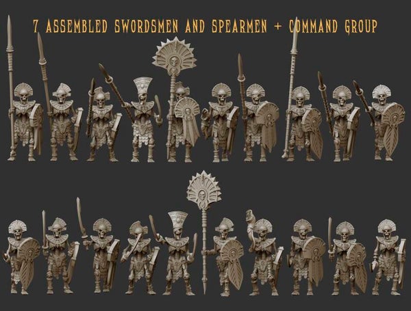 TOW - Undead - Undead Egyptians Armored Skeletons with Sword - Crabs Miniatures