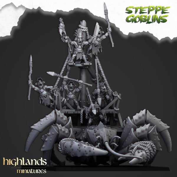 TOW - Orques & Gobelins - Coast Goblins Shaman on Giant Crab - Highlands Miniatures