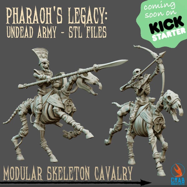 TOW - Undead - Undead Egyptians Cavalry with Spears  - Crabs Miniatures