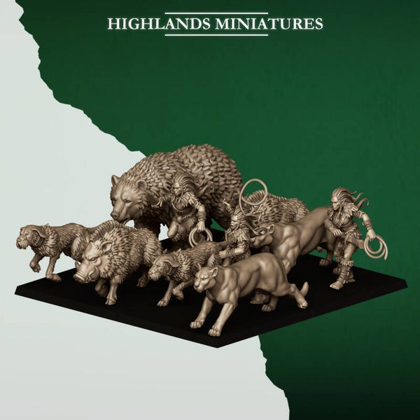 TOW - Feral Elves - Feral Animal Pack - Highlands Miniatures
