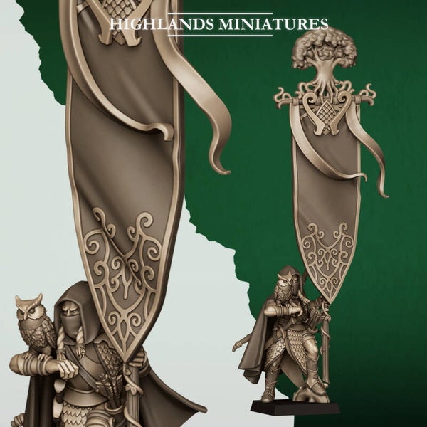TOW - Feral Elves - Feral Elf Battle Standard Bearer - Highlands Miniatures