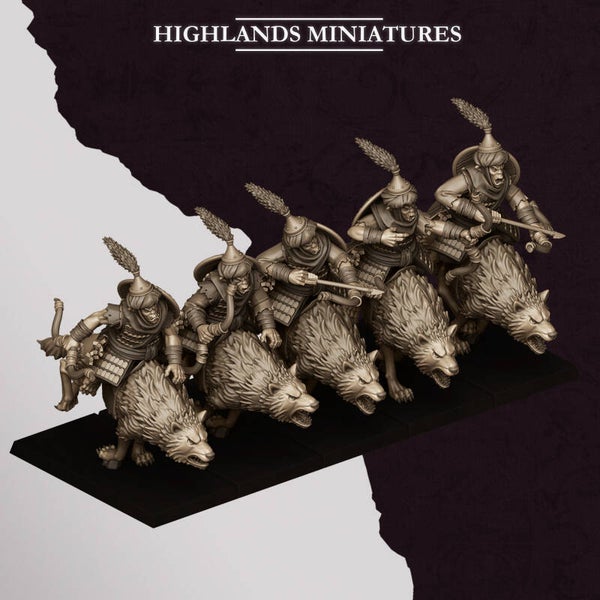 TOW - Sons Of Marduk - Hobgoblin Archers Wolf Riders - Highlands Miniatures