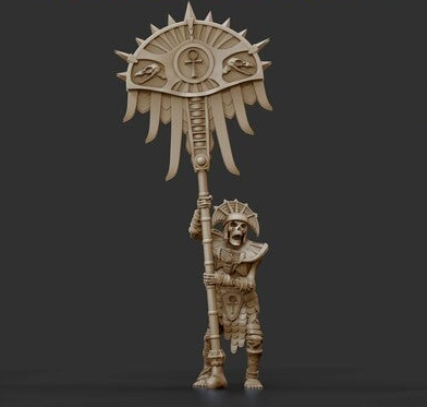 TOW - Undead - Undead Egyptians The Prince Grande Bannière  - Crabs Miniatures