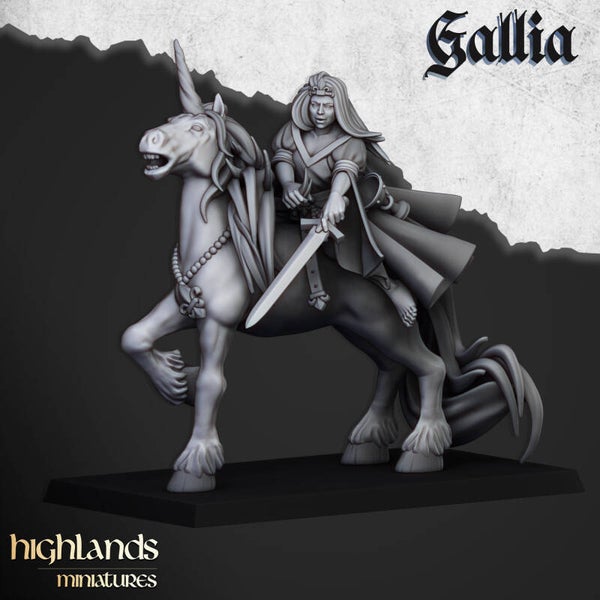 TOW - Gallia - Lady Of Gallia on horse - Highlands Miniatures