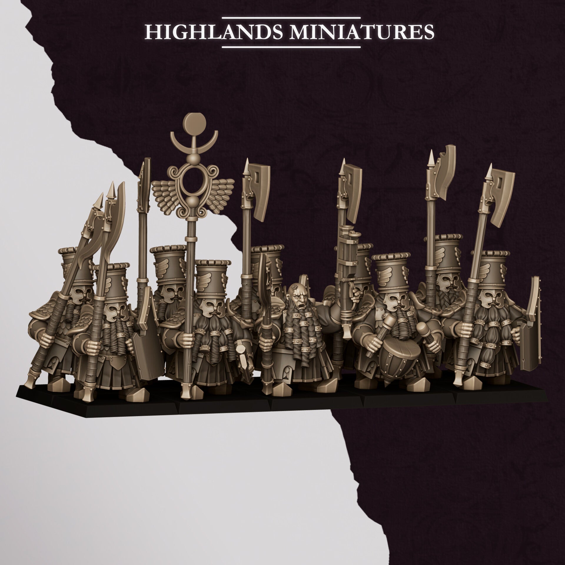 TOW - Sons Of Marduk - Marduk Heavy Guard Hand Weapon  & Shield - Highlands Miniatures