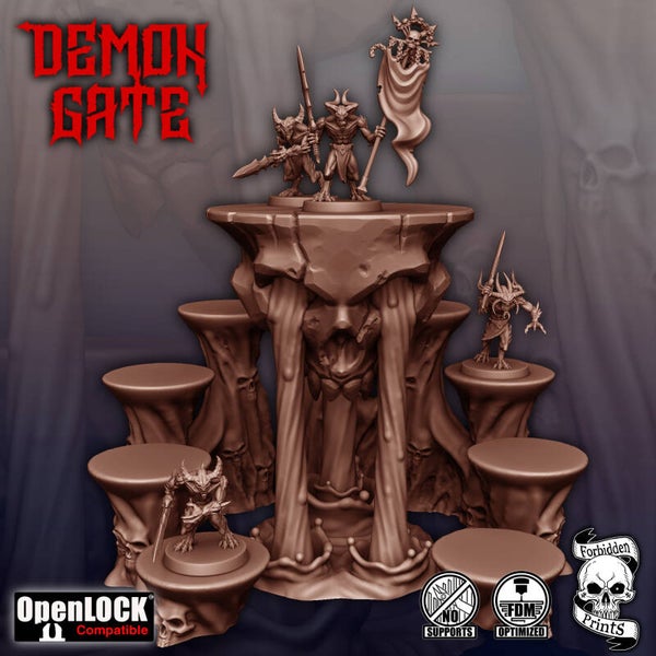 DEC - SF - Demon Gate - Skull Blood Platform Set 3