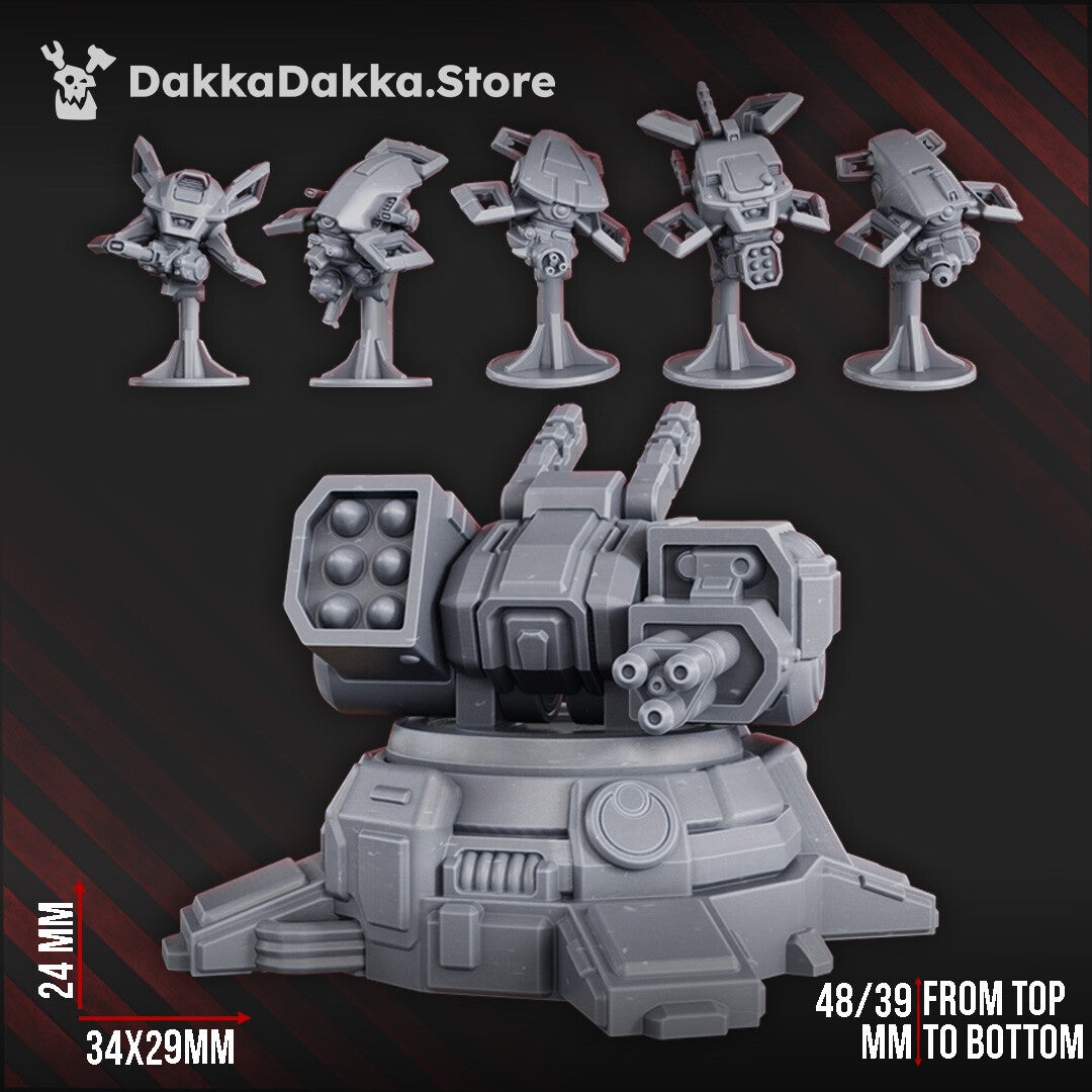 W40K - Great Tau'Clan - MSC Robot Planes & Turret