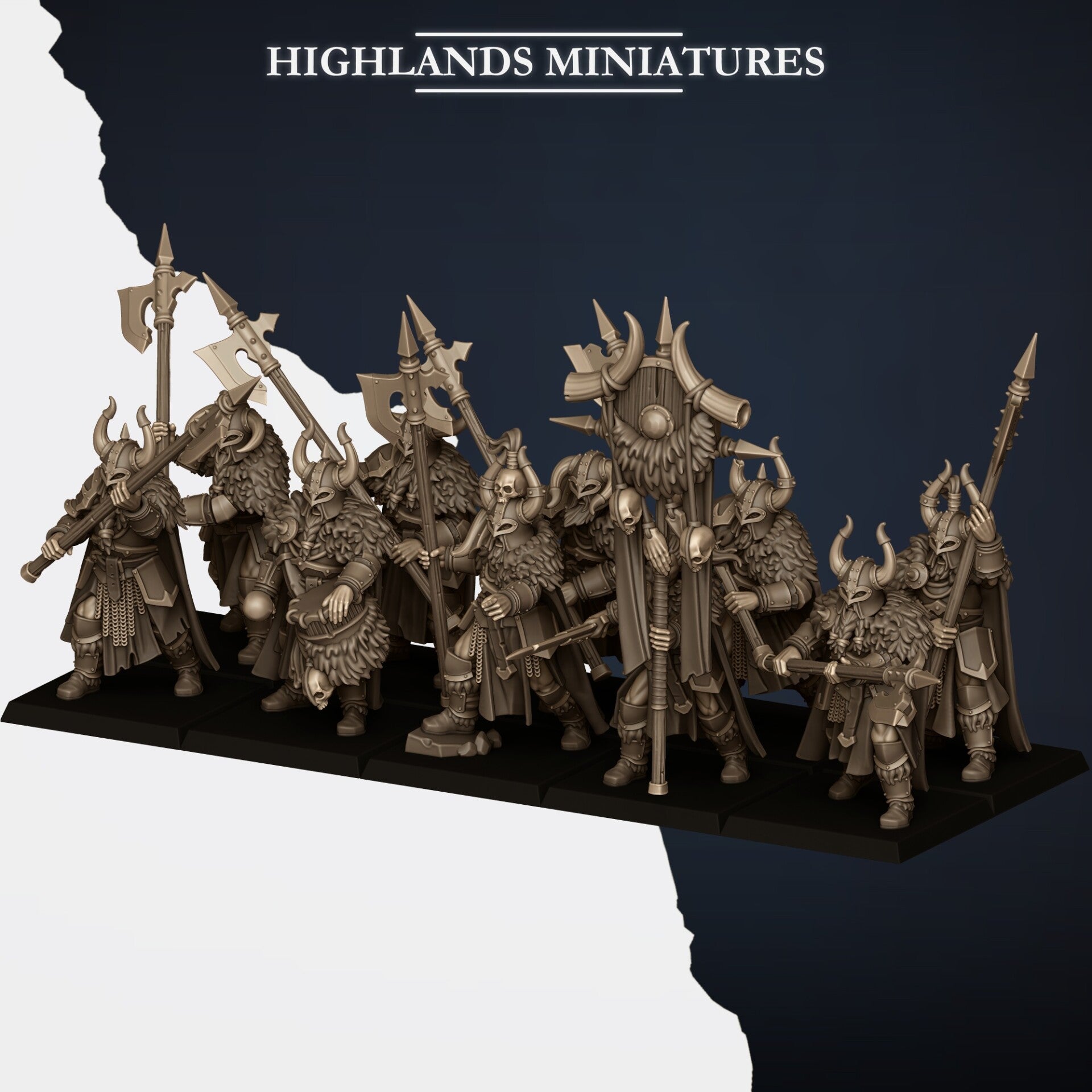 HM - Norse Tribes - Norse Warriors Hallebardes - Highlands Miniatures