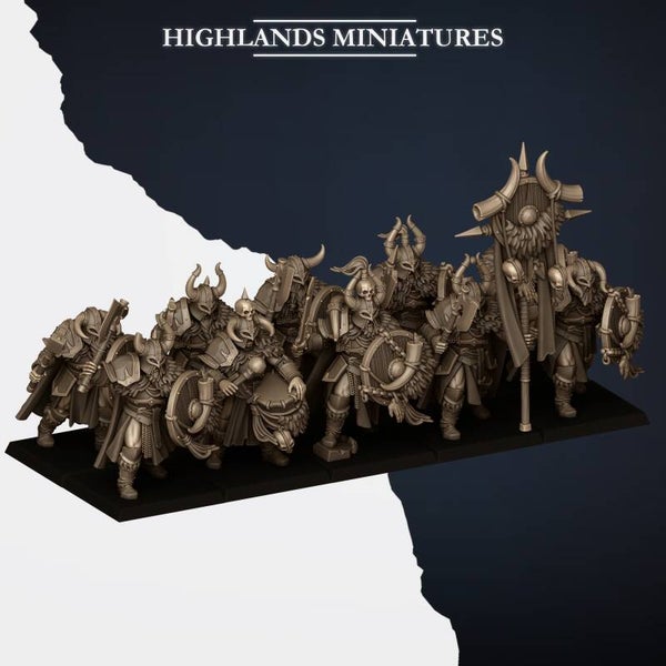 HM - Norse Tribes - Norse Warriors Hands Weapons & Shield - Highlands Miniatures