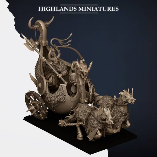 HM - Norse Tribes - Norse Huscarl Chariot - Highlands Miniatures