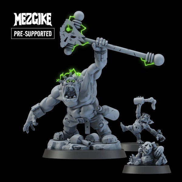 W40k - MZG - Ork Skrap Ladz - Wiz'ead and wizrunts