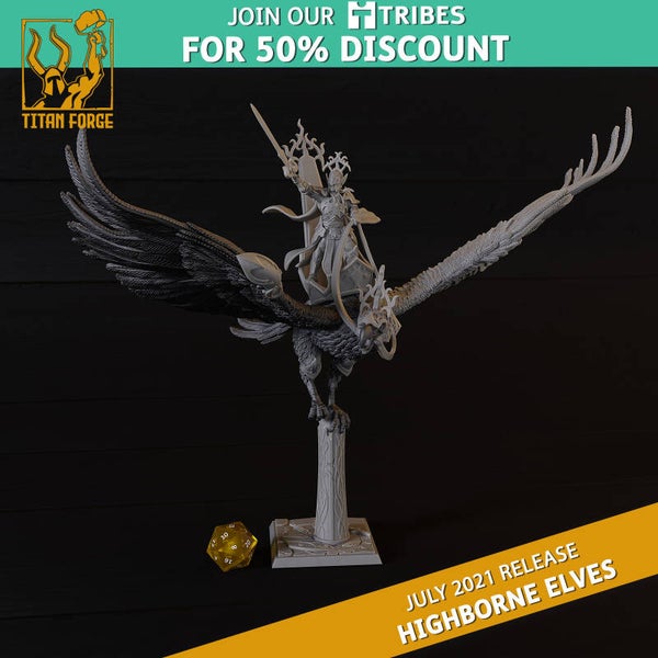 TOW - Highborne Elves - Regal Guard Officer on Bird of Radiance