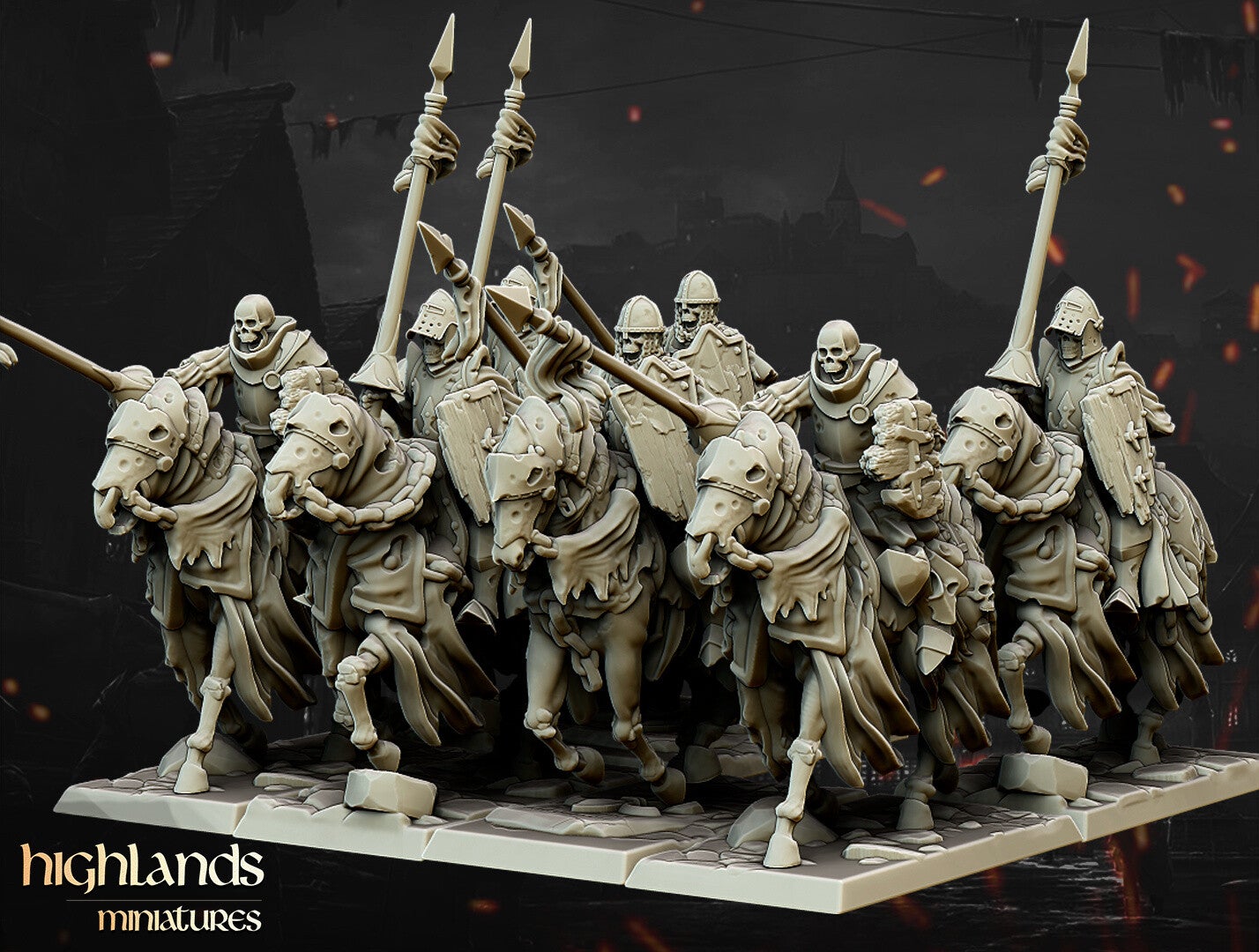 TOW - Transilvanya - Undead Dark Knight Unit - Highlands Miniatures