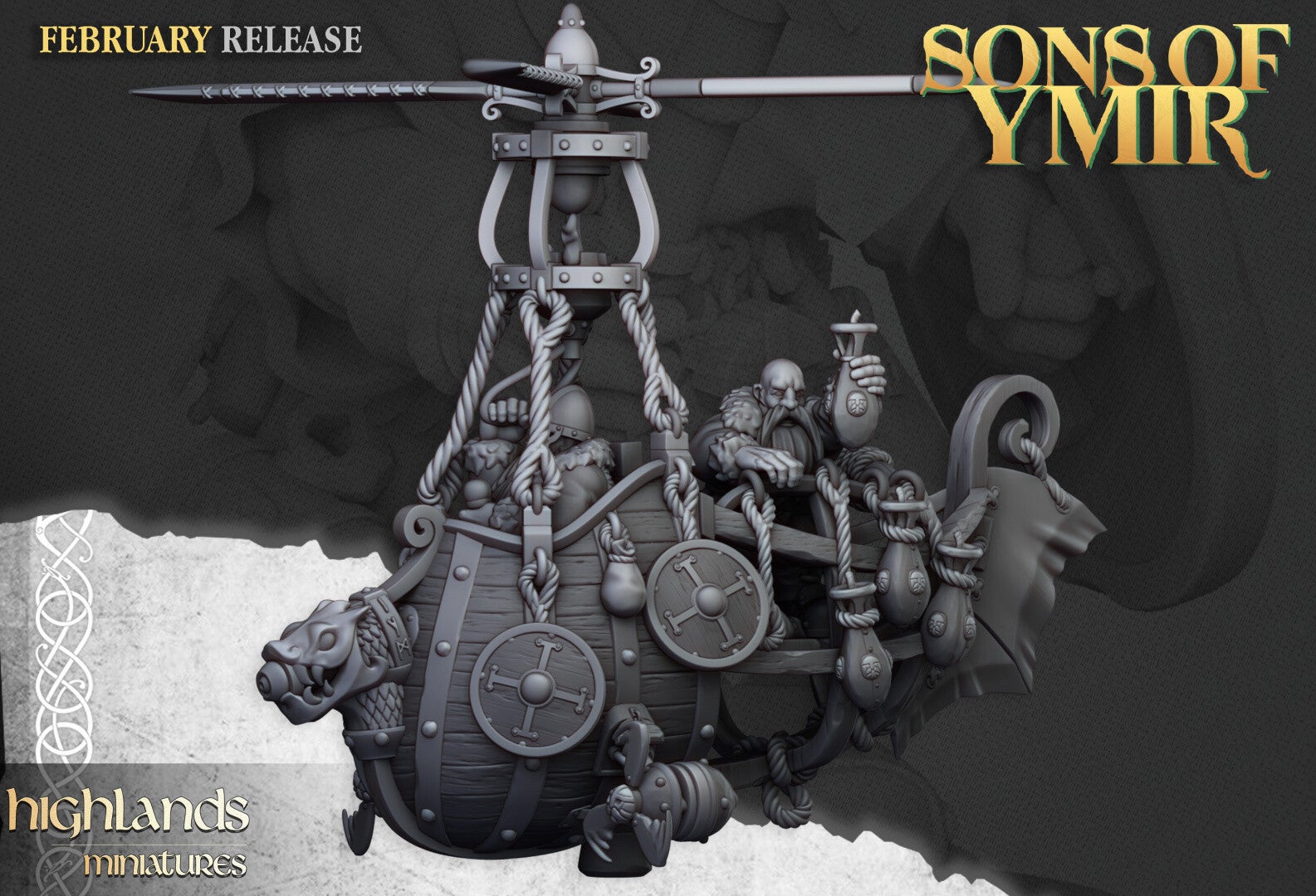 TOW - Sons of Ymir - Dwarf Flying Machine Bombardier - Highlands Miniatures