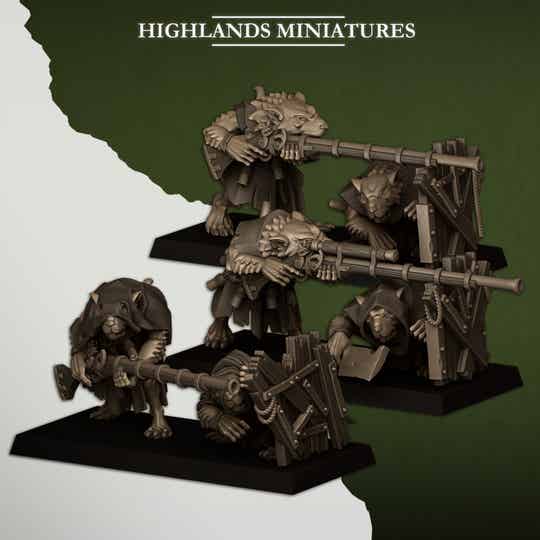 TOW - Sewer Vermin - Vermin Shooters Teams - Highlands Miniatures