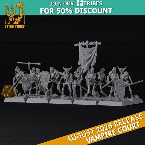 TF - Vampire Count - Skeleton Warriors Spear & Shield