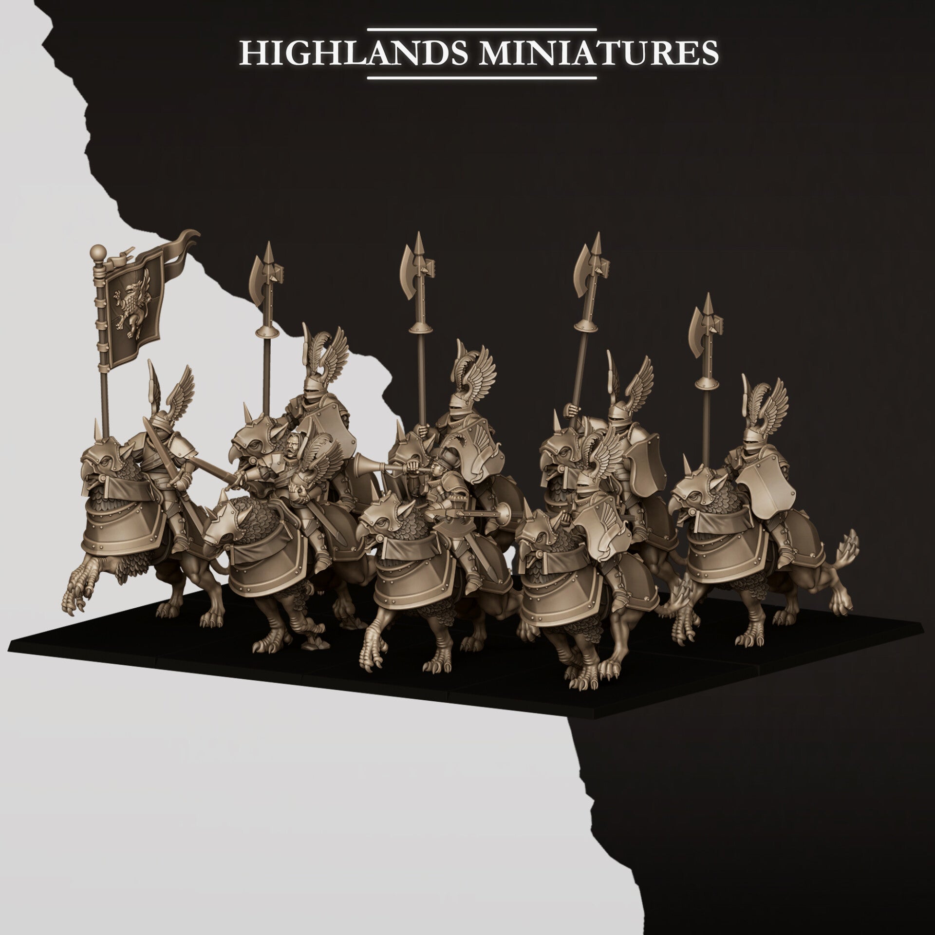 TOW - Sunland - Wingless Gryphons Knights - Highlands Miniatures