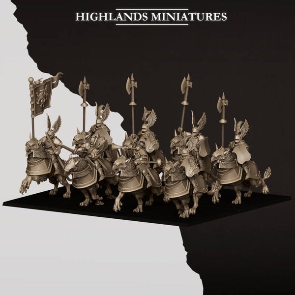 TOW - Sunland - Wingless Gryphons Knights - Highlands Miniatures