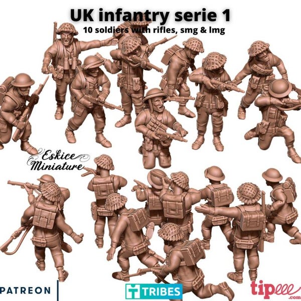 WW II - Anglais - UK infantry serie 1 - 28mm - Eskice Miniature