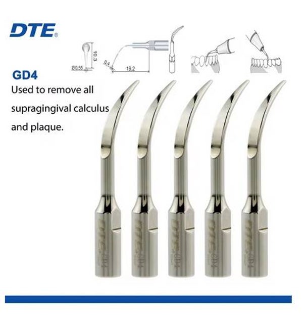 5PCS DTE Dental Supragingival Scaler Tip GD4 Compatible DTE SATELEC NSK
