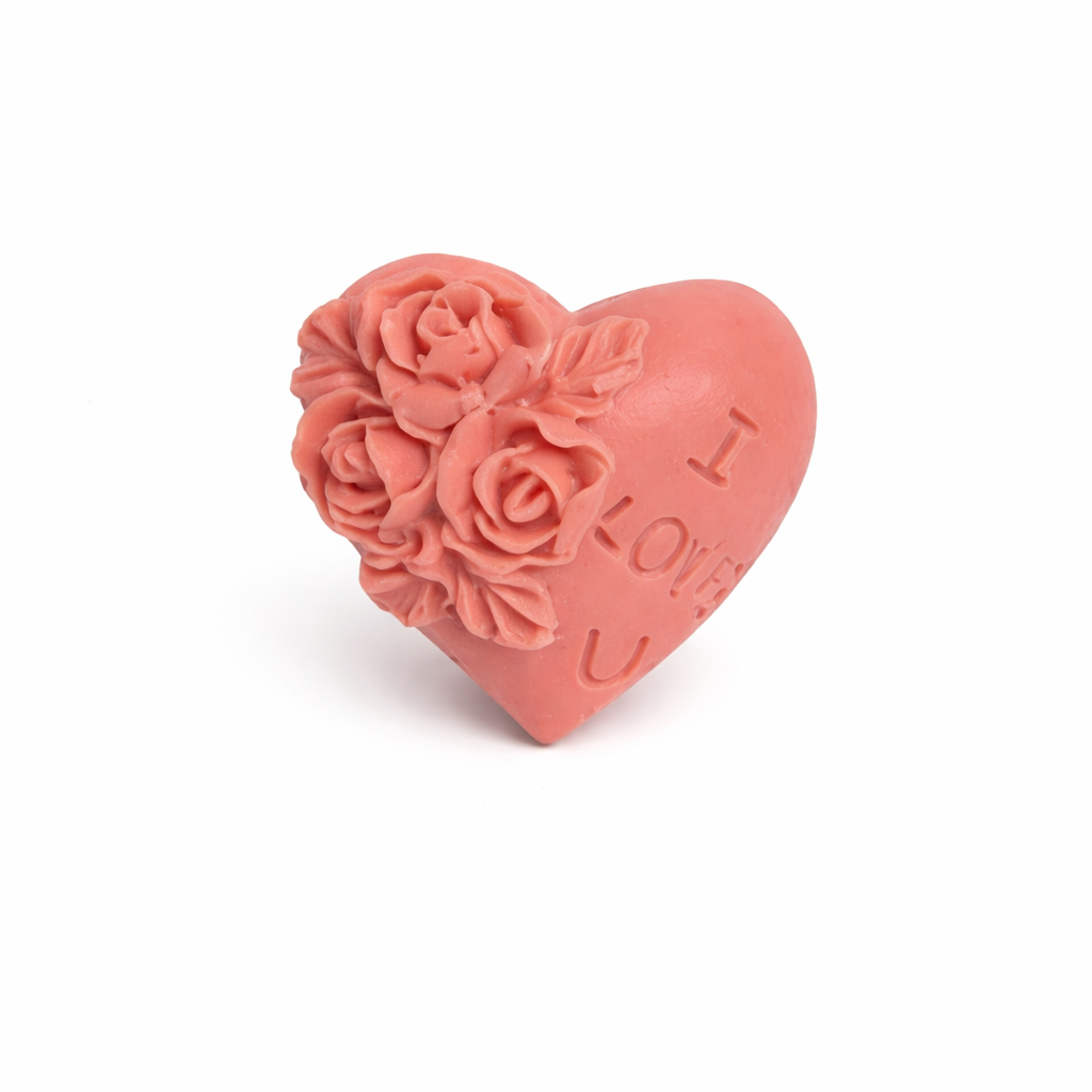 I love you – Herzseife mit Rosen