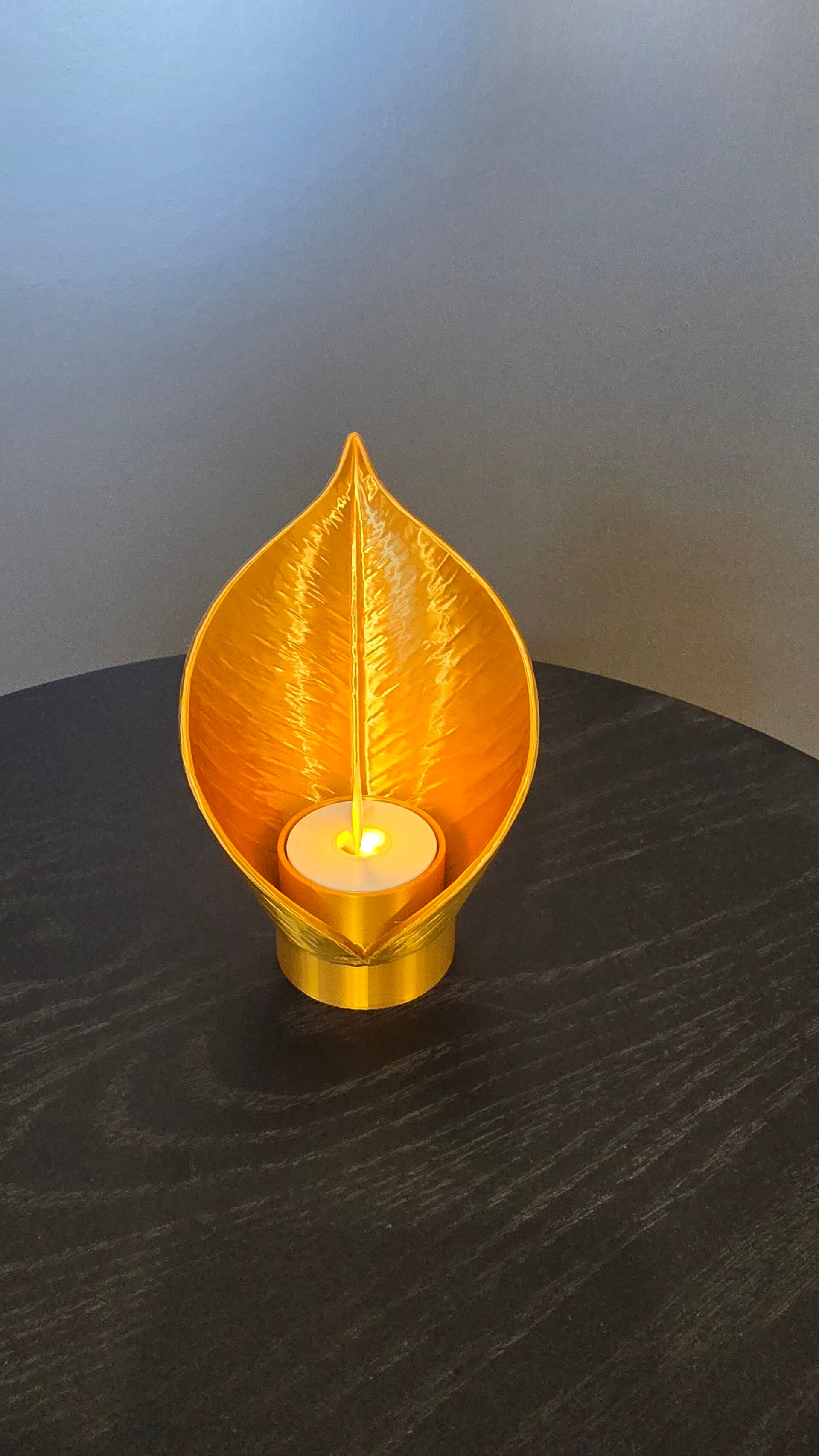 Leaf Gold Silk theelicht houder