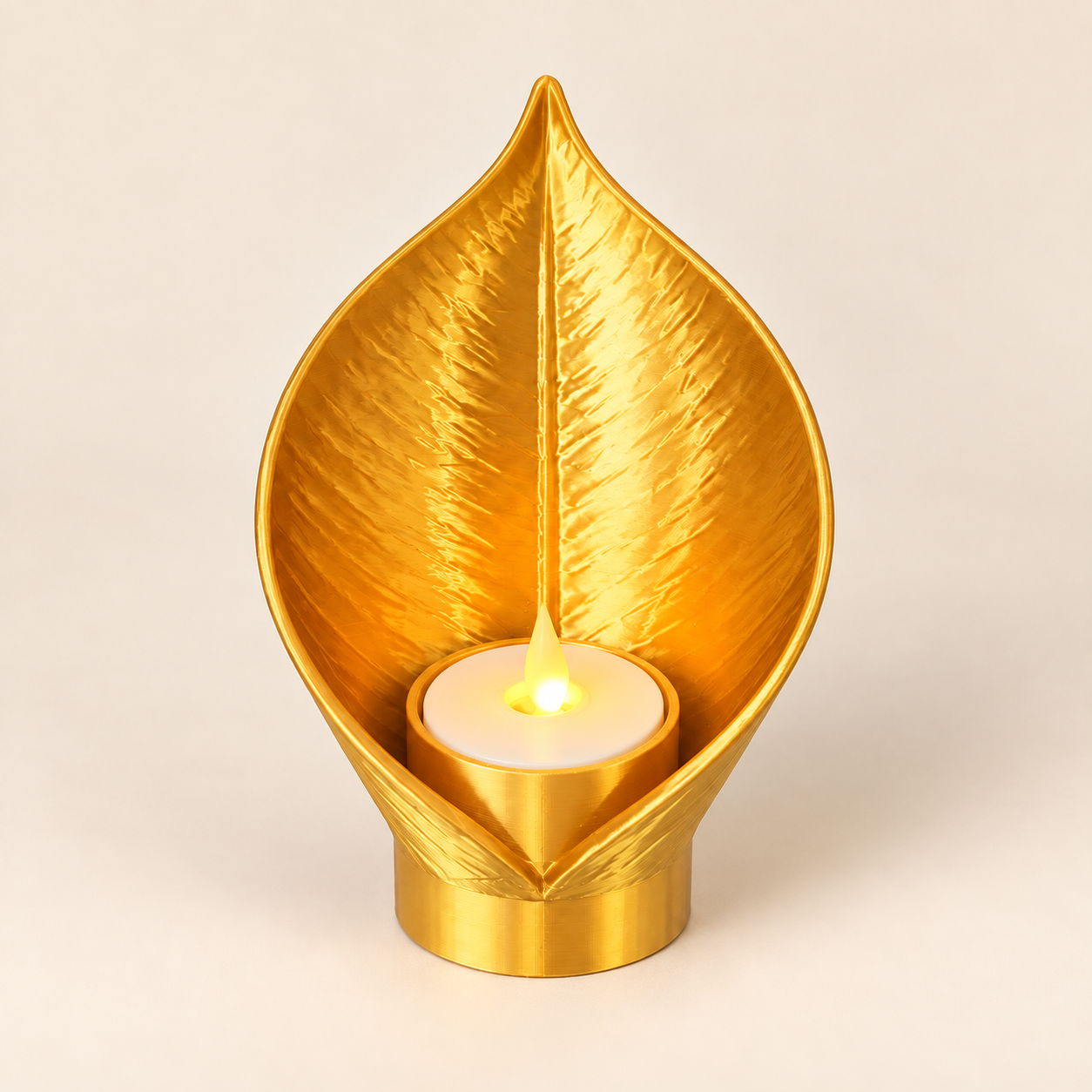 Leaf Gold Silk Theelichthouder