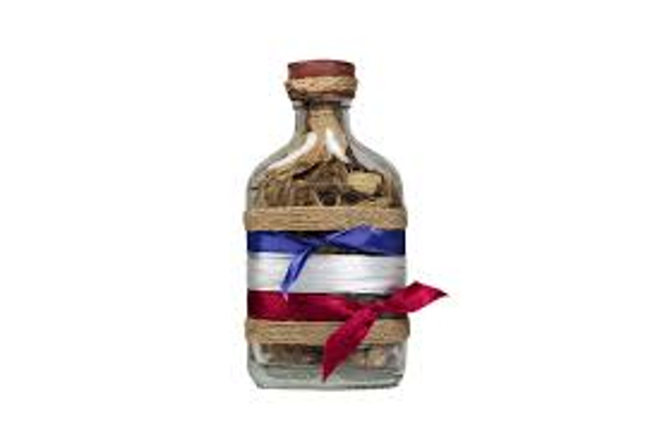 Lege fles met kruidenmix