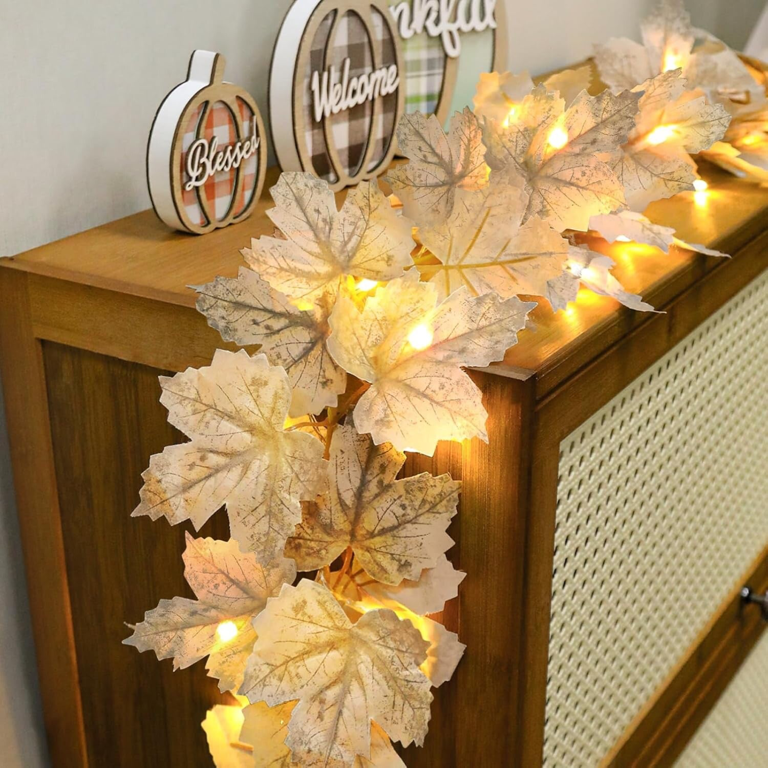 Fall garland with lights