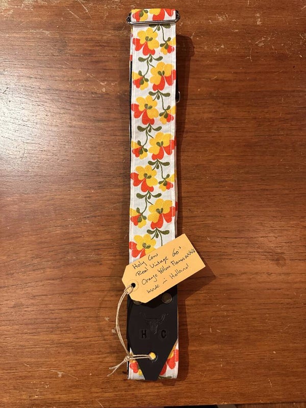 Holy Cow Orange Yellow Flowers on White