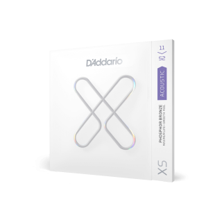 D'Addario XS 11-52 Custom Light, XS PB Coated Acoustic Guitar Strings