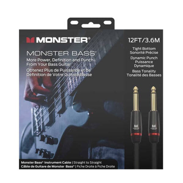 Monster Cable Bass Straight-Straight 12ft 3.6m Instrument Cable