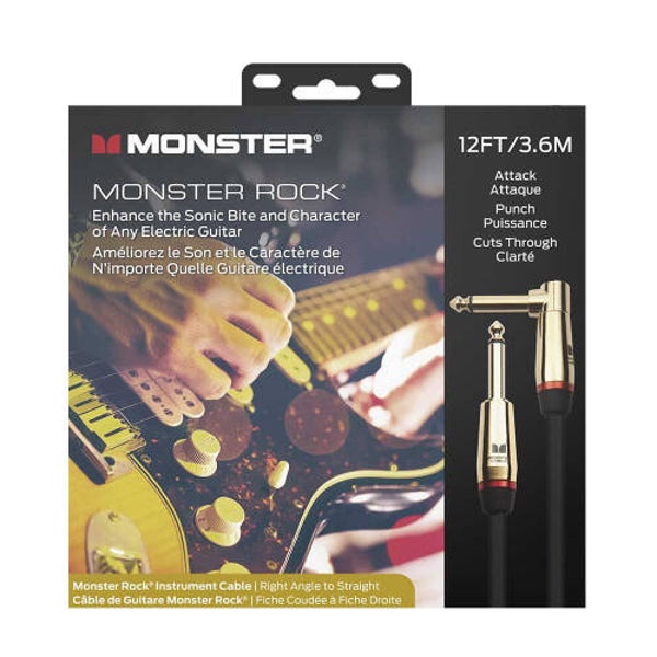 Monster Cable Rock 12 Angled Straight 3.7m Instrument Cable