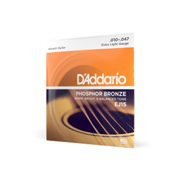 D'Addario 10-47 Extra Light, Phosphor Bronze Acoustic Guitar Strings